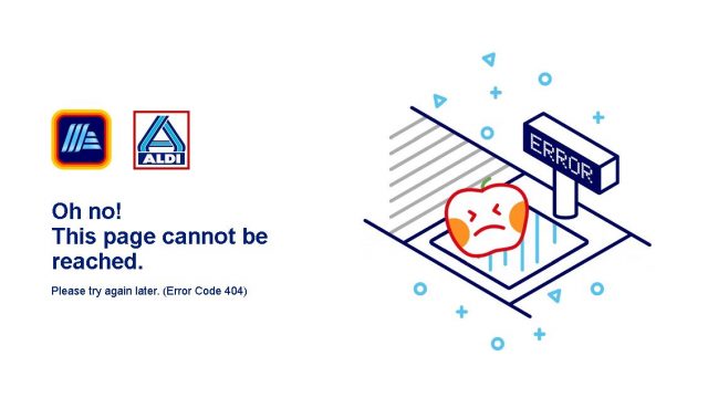 Aldi.de - Süßer animierter Apfel wird gescannt