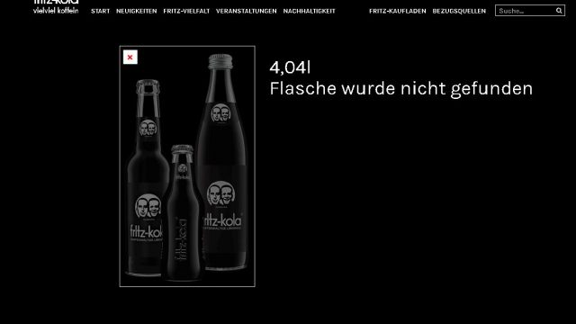 Fritz Kola - 404 Flasche nicht gefunden Fritz Kola - 404 Flasche nicht gefunden