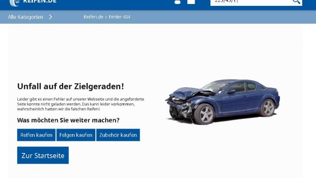 reifen.de ist ordentlich gecrasht